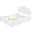 Lit double en bois pleine grandeur avec tête de lit et lit gigogne simple blanc - sans sommier, plateforme de sommeil confortable, assemblage facile, confort maximal-1842124280