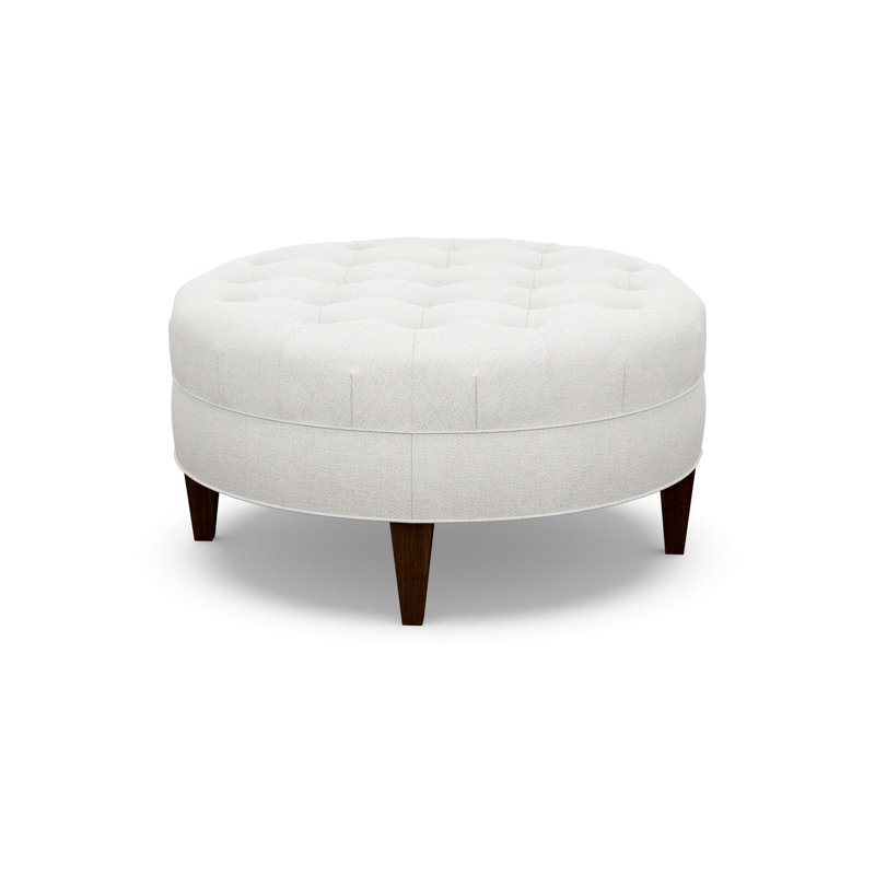 Round Tufted Ottoman, 2245-80, Walnut