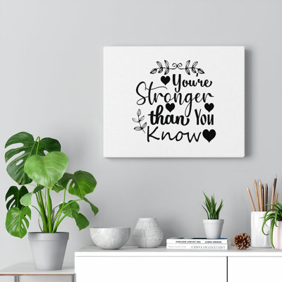 You're Stronger Than You Know - Wrapped Canvas Print