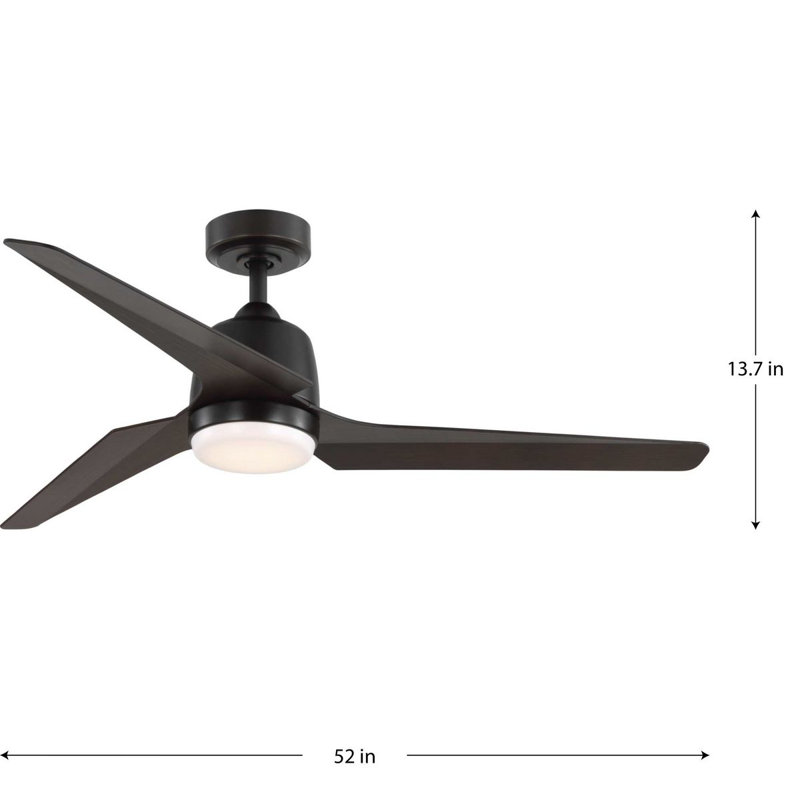Arshad 52'' Ceiling Fan with LED Lights, Antique Bronze