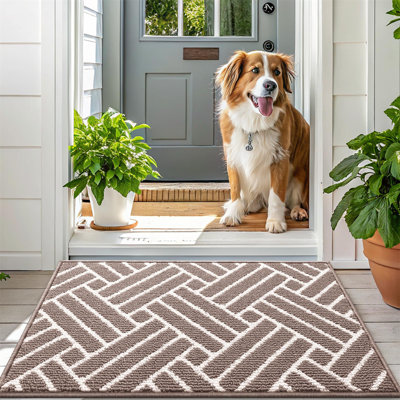 Large Indoor Doormat - Non-Slip, Absorbent, Dirt Resistant Rubber Mat for Entryways