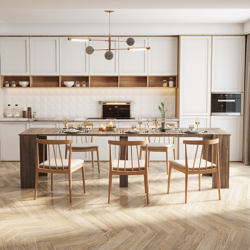 Multifunctional extendable Kitchen Table Dining Table, Brown