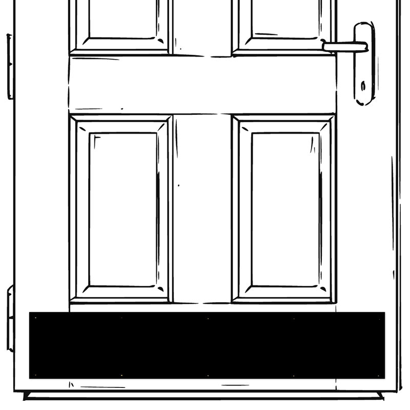 Screw Mount Kick Plate, Weathered Flat Black, 8" H x 28" W x 0.05" D