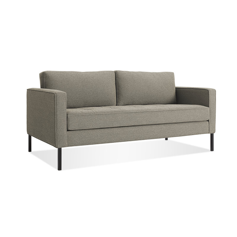 Paramount Sofa, Sanford Black Polyester Blend, Metal, 32" H x 80" W x 34" D