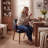 Upholstered Dining Chair with Wooden Legs-1137164247