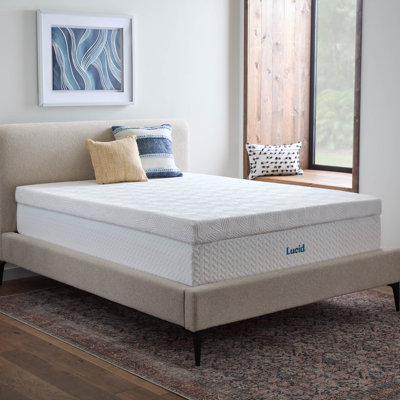Lucid 4 Inch Lavender and Gel Memory Foam Mattress Topper
