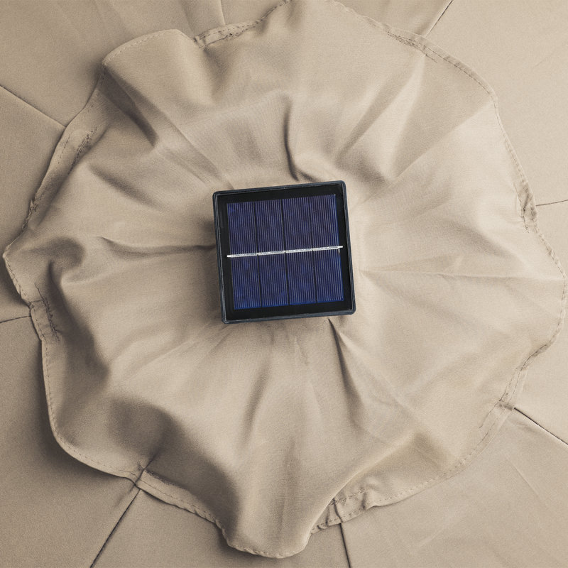 Parasol 9 pi avec lumières DEL, Crème