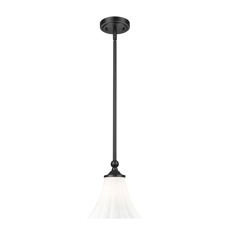  8 inch Matte Black 1 Light Pendant, Matte Black