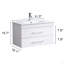 Ce meuble-lavabo mural de 32 pouces avec tiroirs doubles, système de fermeture en douceur, lavabo en céramique crée un espace de salle de bain moderne et minimaliste-125515058