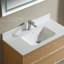 Meuble-lavabo mural moderne en bois naturel avec lavabo 48 po Mid-Century