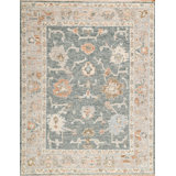 Cascade Hand Knotted Wool Area Rug in Gray