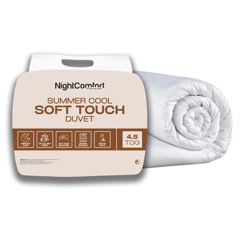 NightComfort Soft Touch Anti-Allergy Summer Season Microfibre 4.5 Tog Duvet, King size