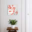 Key storage box, Opens to the left, 30x30x5, Black, Red berries on a light background, 