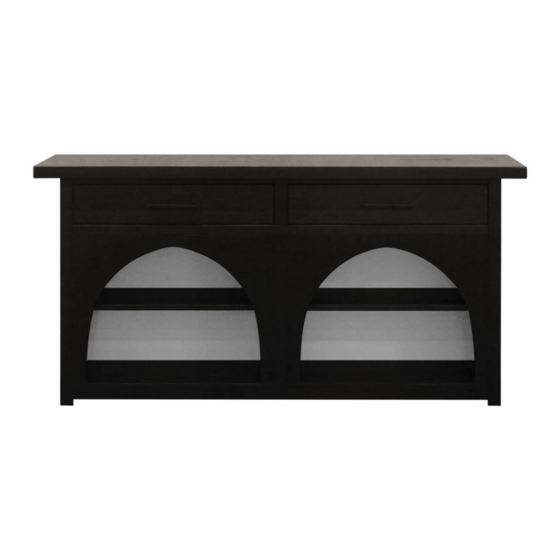 Grayson Black Wood Console Table with Storage