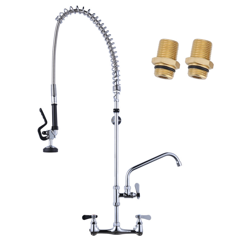 Commercial Kitchen Faucet with Pre-Rinse Sprayer 43 Inch