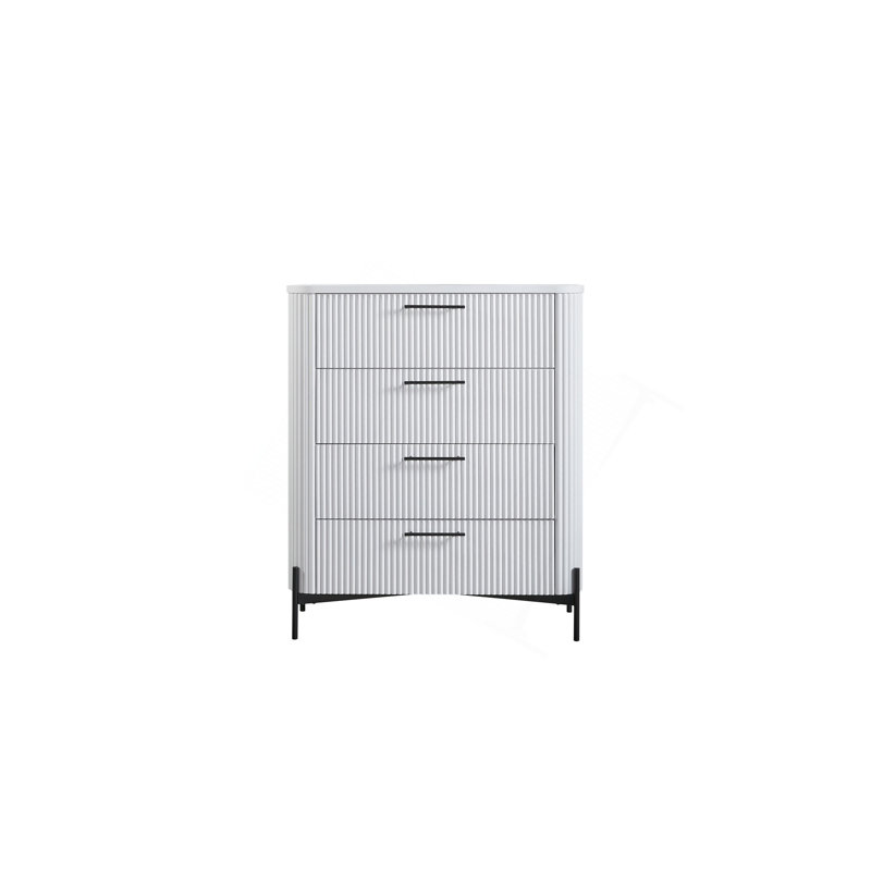 Commode 4 tiroirs Modern, Blanc