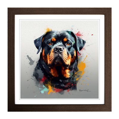 Rottweiler Conceptual No.1 - Single Picture Frame Print on Wood