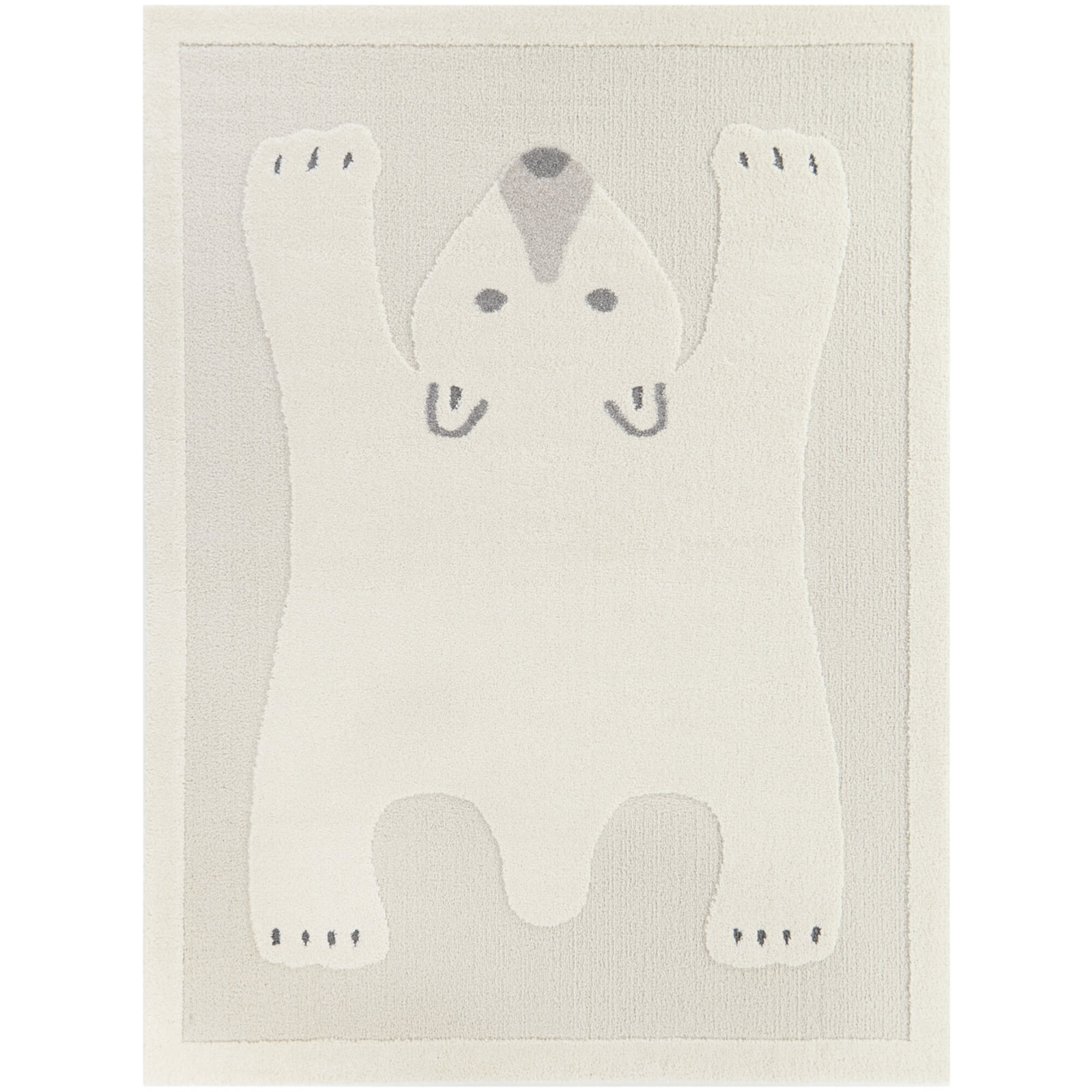 Alena Kids Bear Rug, Rectangle 5'3" x 7', Cream