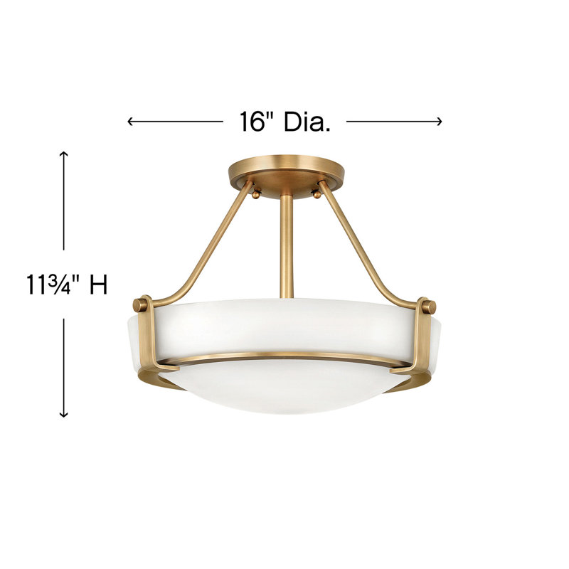 Hathaway 3-Light Semi-Flush Mount Bowl Ceiling Light
