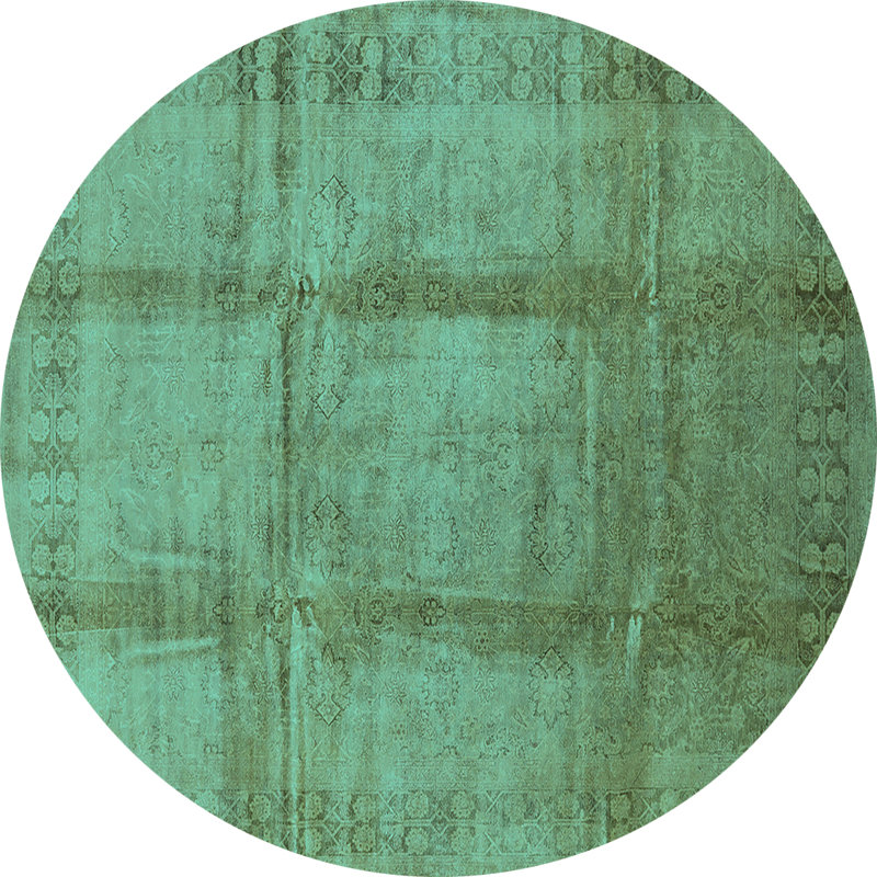 Tapis oriental en laine / polyester tissé à la machine Custodge, Rond 4 pi