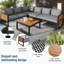 Garden Lounge Set For 5–6 People Modern Sofa Set Iron Frame Wooden Armrests
