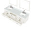 Meuble-lavabo double blanc 80 po X P 22 po D, dessus en marbre de Carrare, ensemble de robinet et Miroirs-118024529