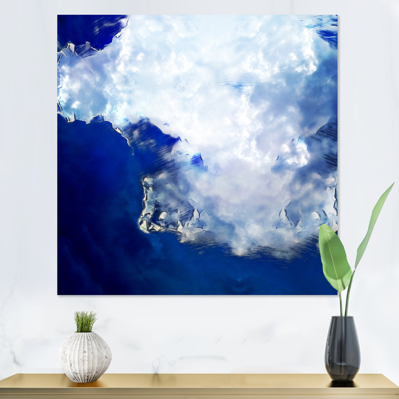 Espace abstrait bleu, H 36 po x l 36 po x P 1,5 po, Toile tendue