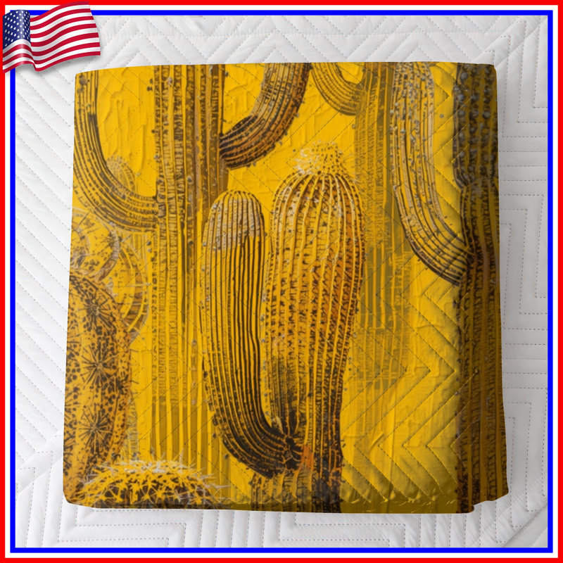 Cactus jaune Saguaro Cactus Bedding, Double