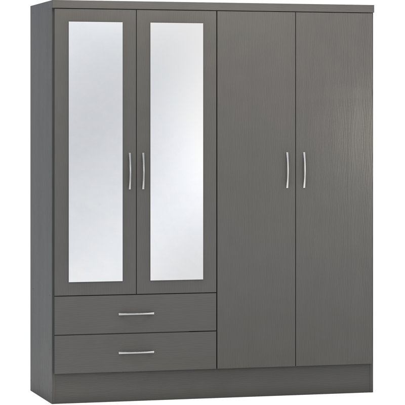 Cascio 4 Door Wardrobe, 3D Grey