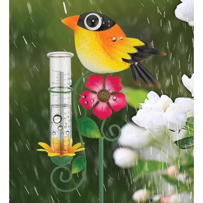 Rain Gauge Stake - Gold Finch