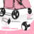 Foldable Pet Stroller for Small & Medium Dogs and Cats 3-Wheel Dog Stroller with 9 Angles Adjustable Handlebar -93312227