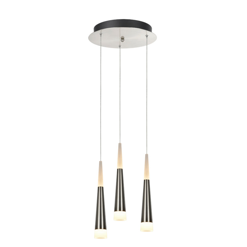 3 - Light Brushed Nickel Cluster Pendant