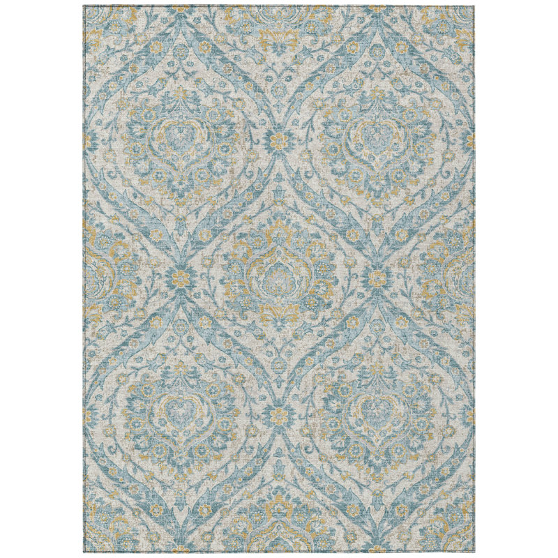Machine Washable Indoor/Outdoor Chantille ACN2703 Global Rug, Ivory, 3' x 5'