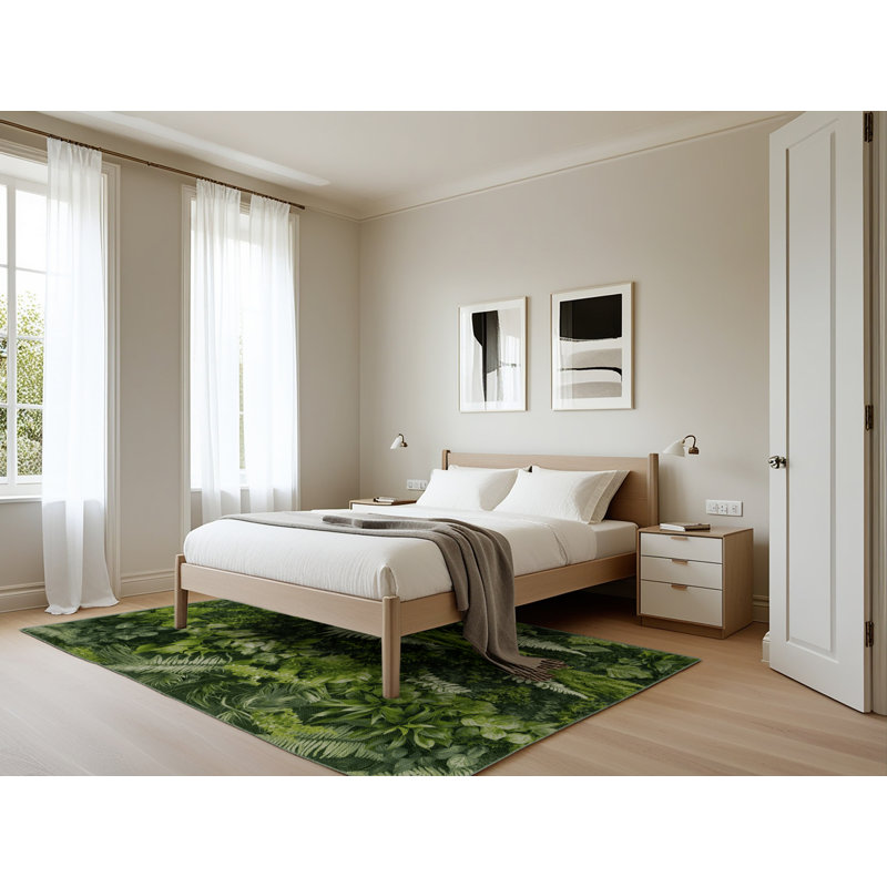 Tapis vert lavable à la machine, Rectangle 5 pi x 7 pi