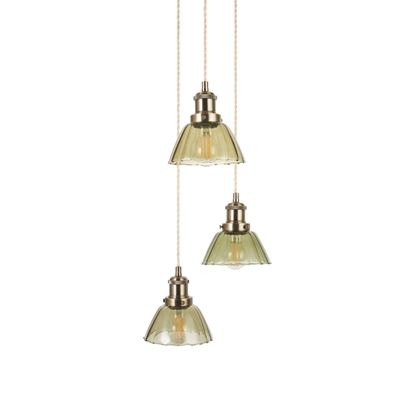 3 - Light Antique Brass Plate Pendant