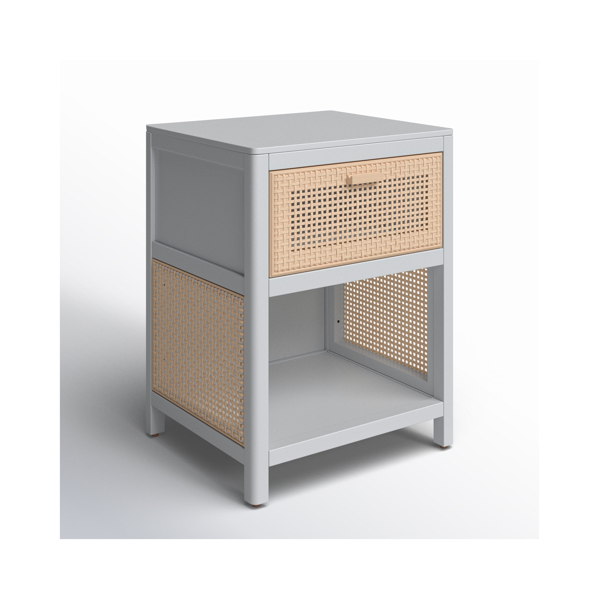 Epaulette Nightstand, Gray
