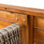 Banc d'extérieur 1 pièce en bois d'acacia, finition teck + osier gris-516942056
