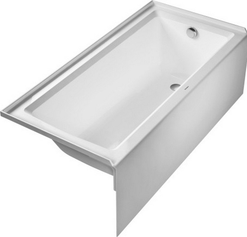 Architec 66" x 32'' Alcove Soaking Bathtub in , 19.25'' Duravit Drain 