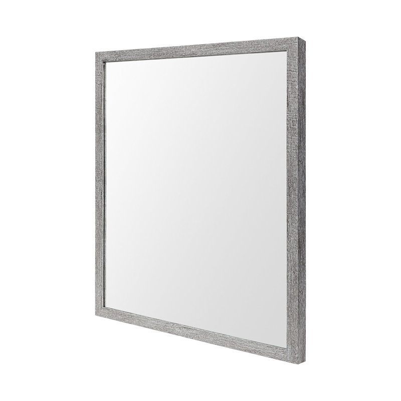 Miroir de salle de bain Aariah, H 25,5 po x l 21,5 po, Gris