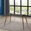 Güray Glass Top Metal Base Dining Table