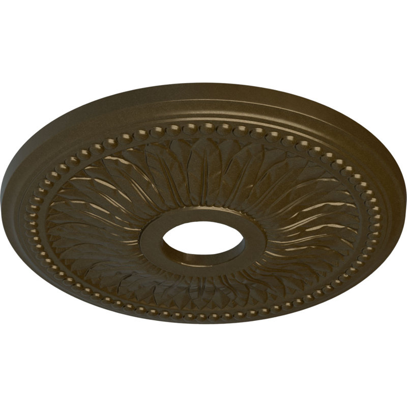 Endurathane Bailey Ceiling Medallion, 18"OD x 3 3/4"ID x 1 1/2"P (Fits Canopies up to 5 3/4"), Hand-Painted Brass Finish