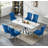 Modern 68.11" Faux Marble Dining Table Set , White Marble Dining Table with Velvet Dining Chairs, Dining Room Table and Chairs Set, Luxury Dining Table Set for Kitchen Dining-975803931-975803911-975803928