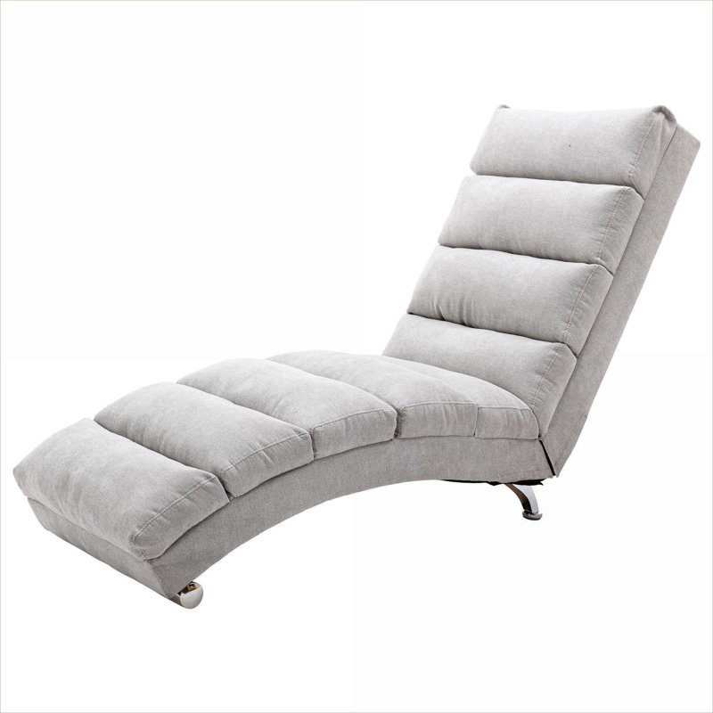 xpiyaer Modern Linen Upholstered Vibration Relaxation Chaise Lounge Recliner for Living Room, Cool Gray, Gray