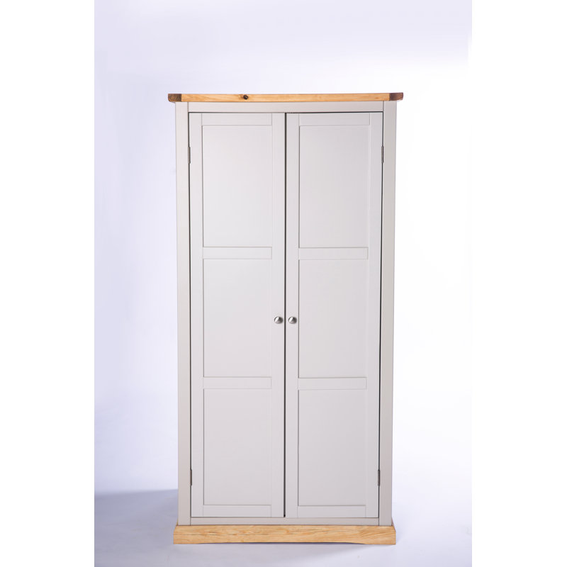 Mallory 2 Door Solid + Manufactured Wood Wardrobe, Water base lacquer