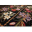 Tapis de jardin traditionnel noir en laine tissé à la main 6 x 9