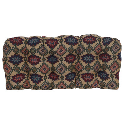 Rounded Back Solid Tapestry Settee Cushion Set (Set Of 3)