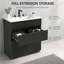 Meuble-lavabo de 30 po avec lavabo en céramique et tiroirs pleine extension, glissières de tiroir à fermeture en douceur, conception cannelée, vert-663267422