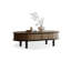 Table basse ovale en bois manufacturé brun