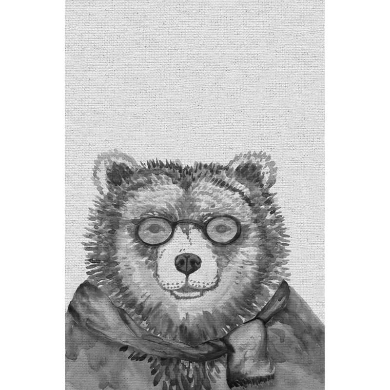 Wise Old Bear - Wrapped Canvas Painting, 91 cm H x 61 cm W x 4 cm D