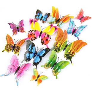 3D Cut-Out Butterfly Wall Sticker Four-layer Pearlescent Paper Butterfly  DIY Wedding Decoration Big Butterfly Sticker Home Decor